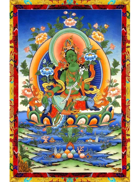 Tangka Tara verte - Source of all Emanations