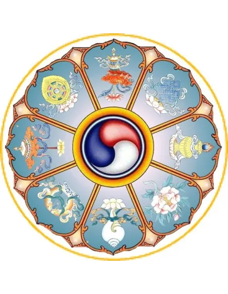 10 Symbole Auspicieux : Roue du dharma
