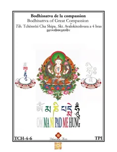 Avalokiteshvara a 4 bras Lot de10 2